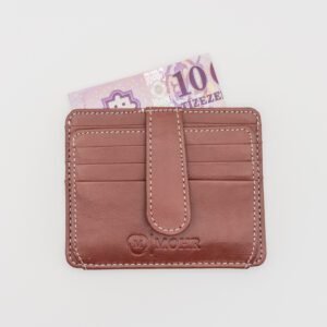 nagyméretű, sok rekeszes valódi bőr kártyatartó, barna