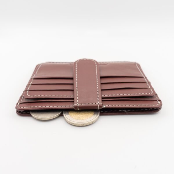 nagy bőr kártyatartó, világosbarna nagyméretű, sok rekeszes valódi bőr kártyatartó, barna