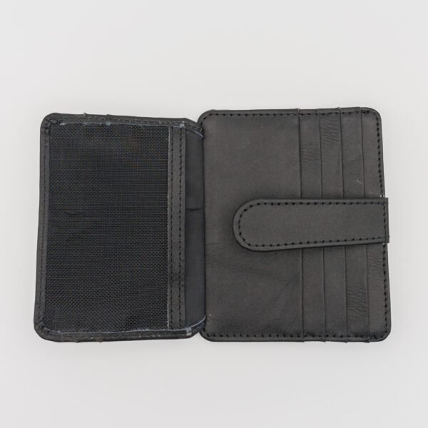 nagyméretű, sok rekeszes valódi bőr kártyatartó, fekete