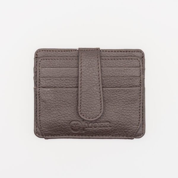 nagyméretű, sok rekeszes valódi bőr kártyatartó, texturált barna