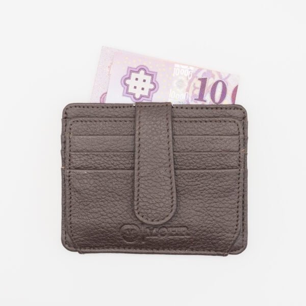 nagyméretű, sok rekeszes valódi bőr kártyatartó, texturált barna