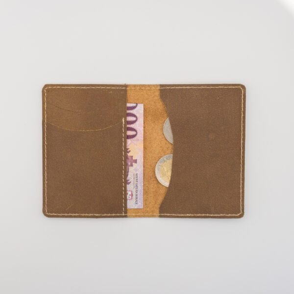 minimál design valódi bőr pénztárca, barna