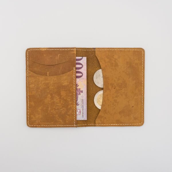 minimál design valódi bőr pénztárca, barna