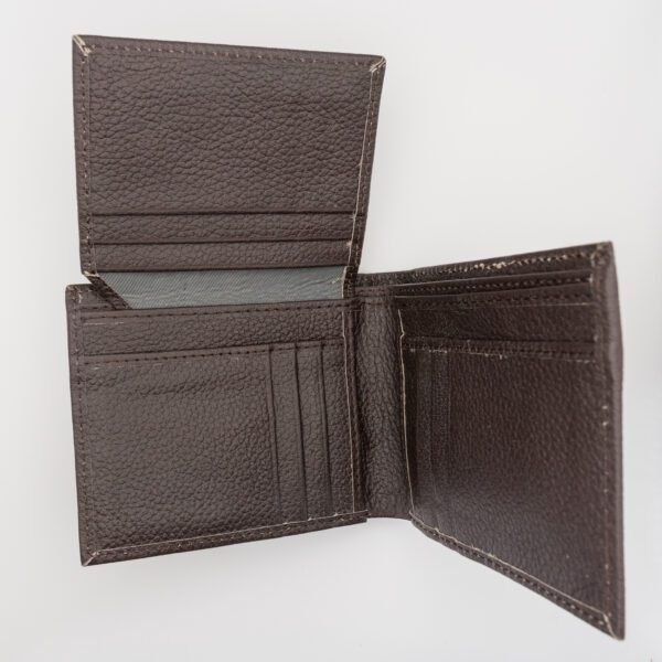 kihajtható valódi bőr pénztárca, barna