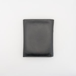 tágas valódi bőr pénztárca, fekete