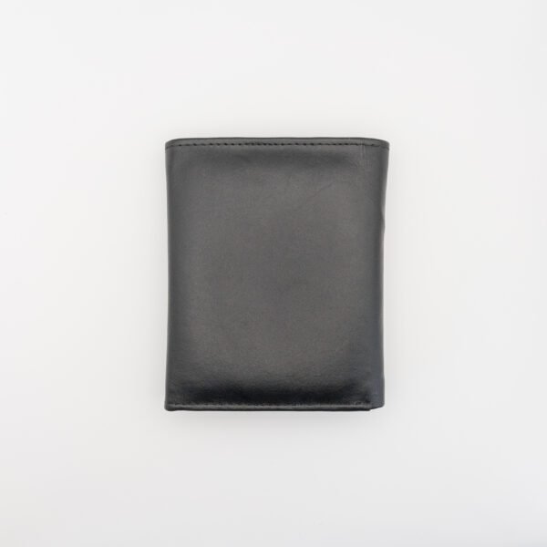 tágas valódi bőr pénztárca, fekete