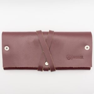 valódi bőr összehajtható ékszertartó, burgundi