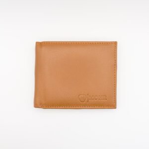 tágas valódi bőr pénztárca, világosbarna