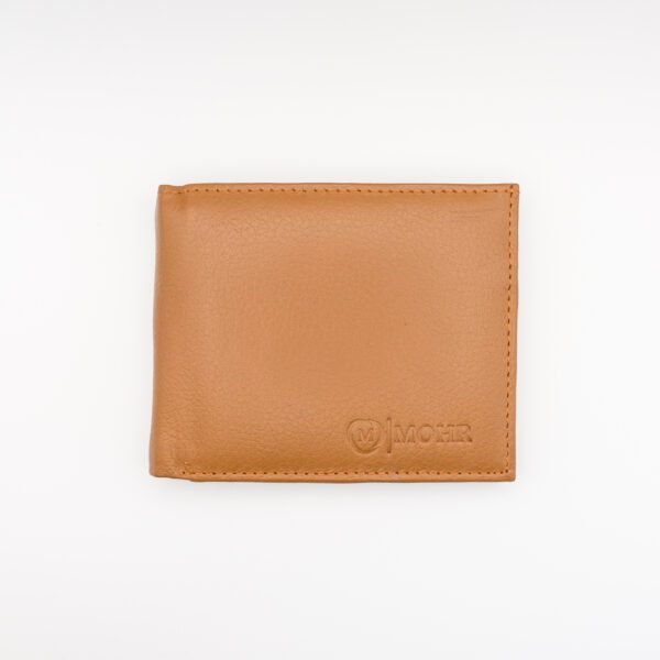 tágas valódi bőr pénztárca, világosbarna
