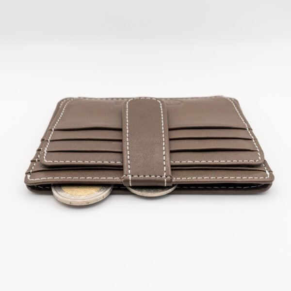 valódi bőr kártyatartó, sok rekeszes, barna