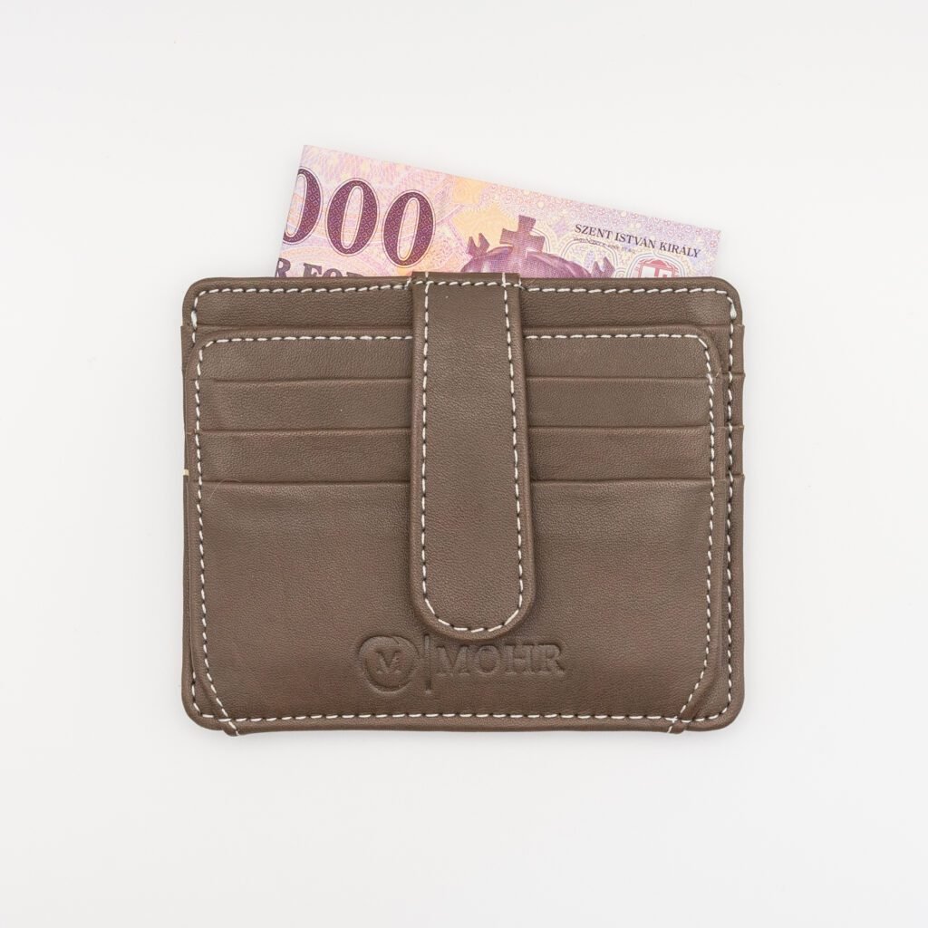 valódi bőr kártyatartó, sok rekeszes, barna