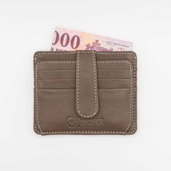 valódi bőr kártyatartó, sok rekeszes, barna