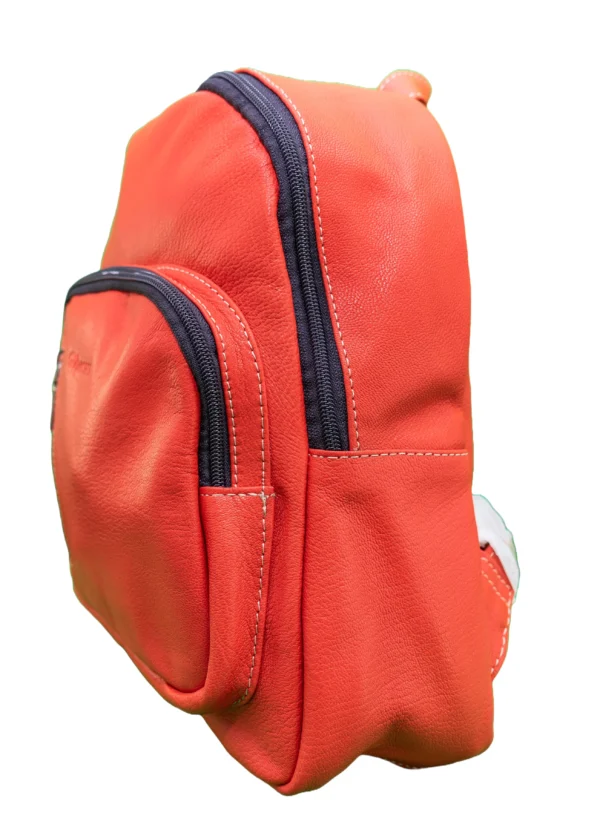 több zsebes valódi bőr városi hátizsák, piros