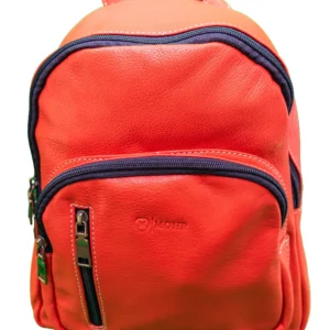 több zsebes valódi bőr városi hátizsák, piros