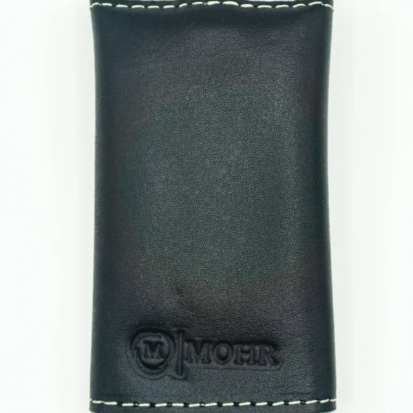 összehajtható kulcstartó bőrből, fekete