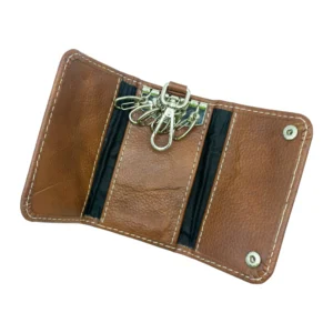 összehajtható kulcstartó bőrből, barna