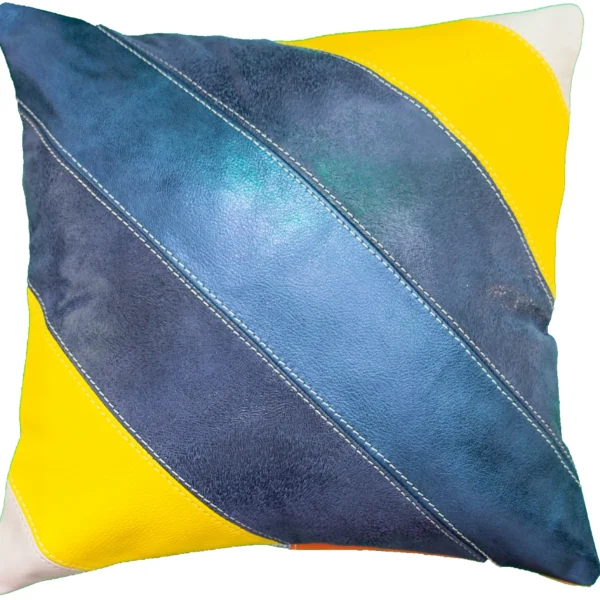 keleti mintás díszpárna huzat valódi bőrből, zipzárral