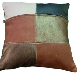 keleti mintás díszpárna huzat valódi bőrből, zipzárral