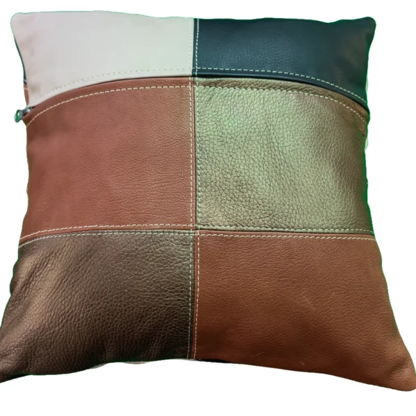 keleti mintás díszpárna huzat valódi bőrből, zipzárral