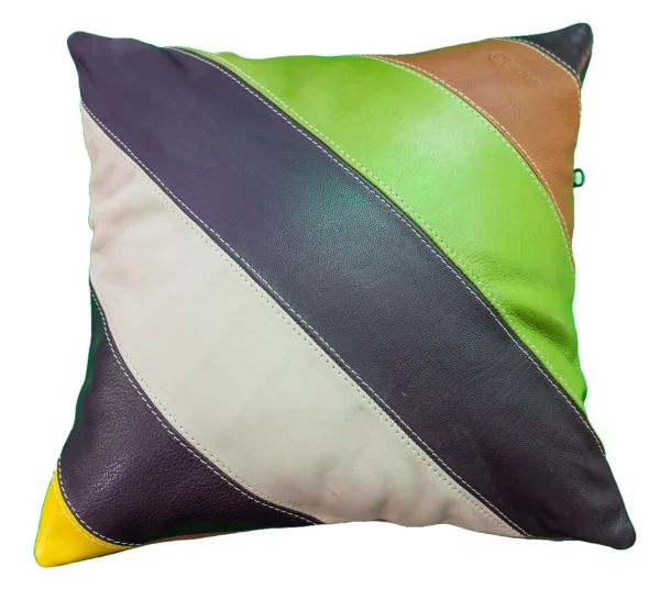 keleti mintás díszpárna huzat valódi bőrből, zipzárral