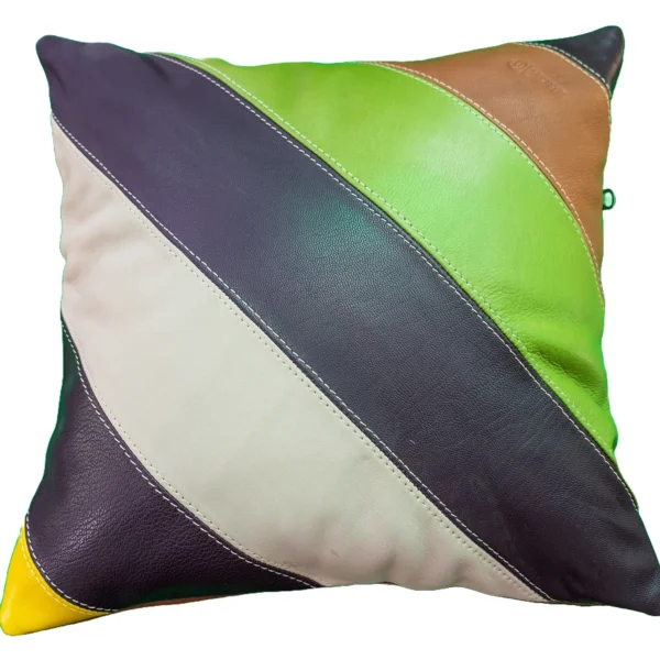 keleti mintás díszpárna huzat valódi bőrből, zipzárral