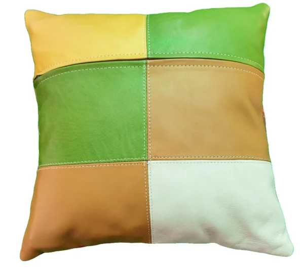 keleti mintás díszpárna huzat valódi bőrből, zipzárral