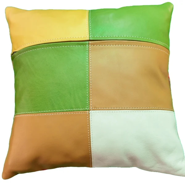 keleti mintás díszpárna huzat valódi bőrből, zipzárral