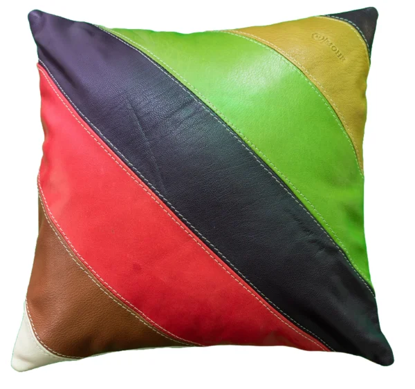 keleti mintás díszpárna huzat valódi bőrből, zipzárral