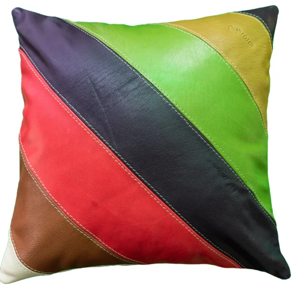 keleti mintás díszpárna huzat valódi bőrből, zipzárral