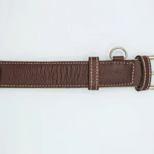 kutya nyakörv valódi bőrből biléta akasztóval, sötétbarna