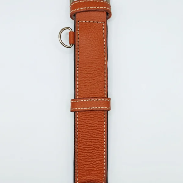 kutya nyakörv valódi bőrből biléta akasztóval, barna