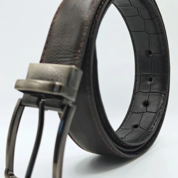 double belt br bl snake 3 Valódi bőr kétoldalas öv "Roma"