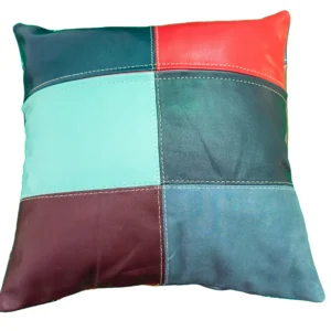 keleti mintás díszpárna huzat valódi bőrből, zipzárral