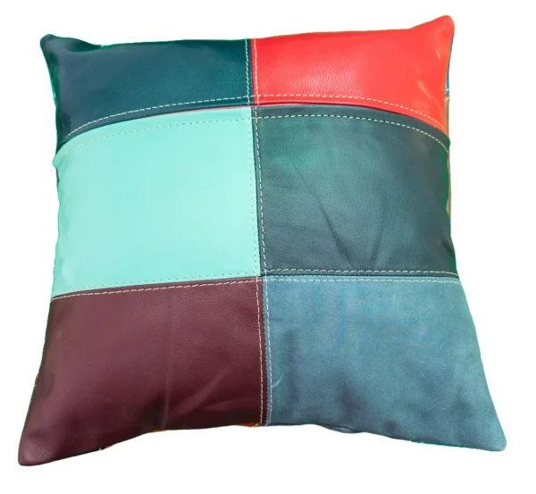 keleti mintás díszpárna huzat valódi bőrből, zipzárral