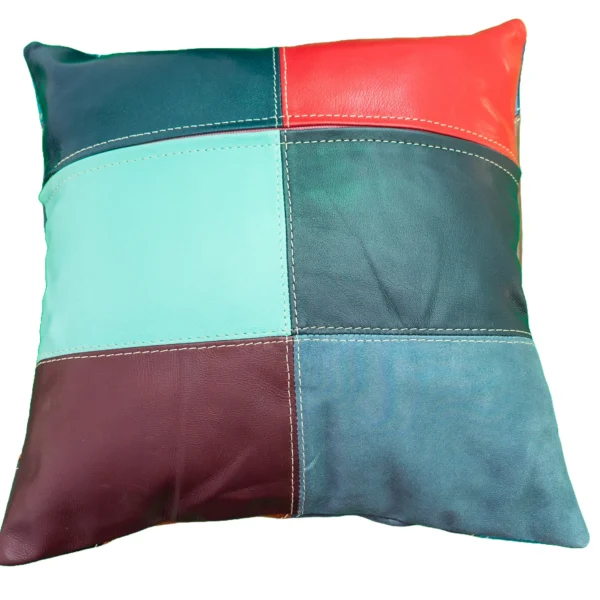 keleti mintás díszpárna huzat valódi bőrből, zipzárral
