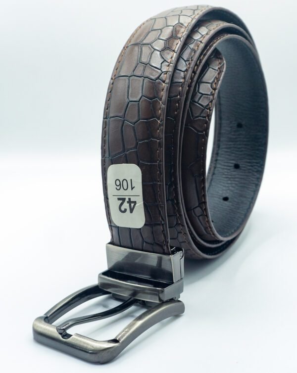 type 2 double belt br bl snake 1 Valódi bőr kétoldalas öv "Roma"